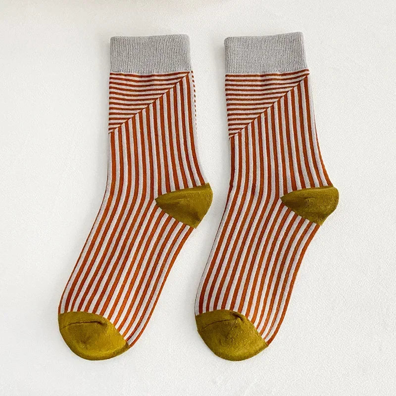 CHAUSSETTES RETRO A RAYURES MULTICOLORE COREENNES