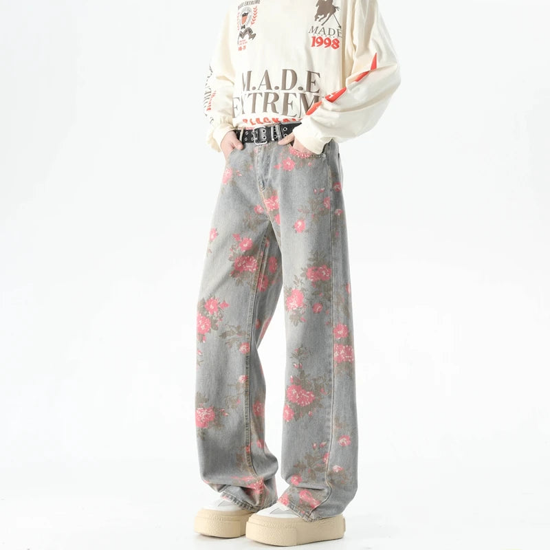 JEAN AMPLE IMPRIME FLORAL
