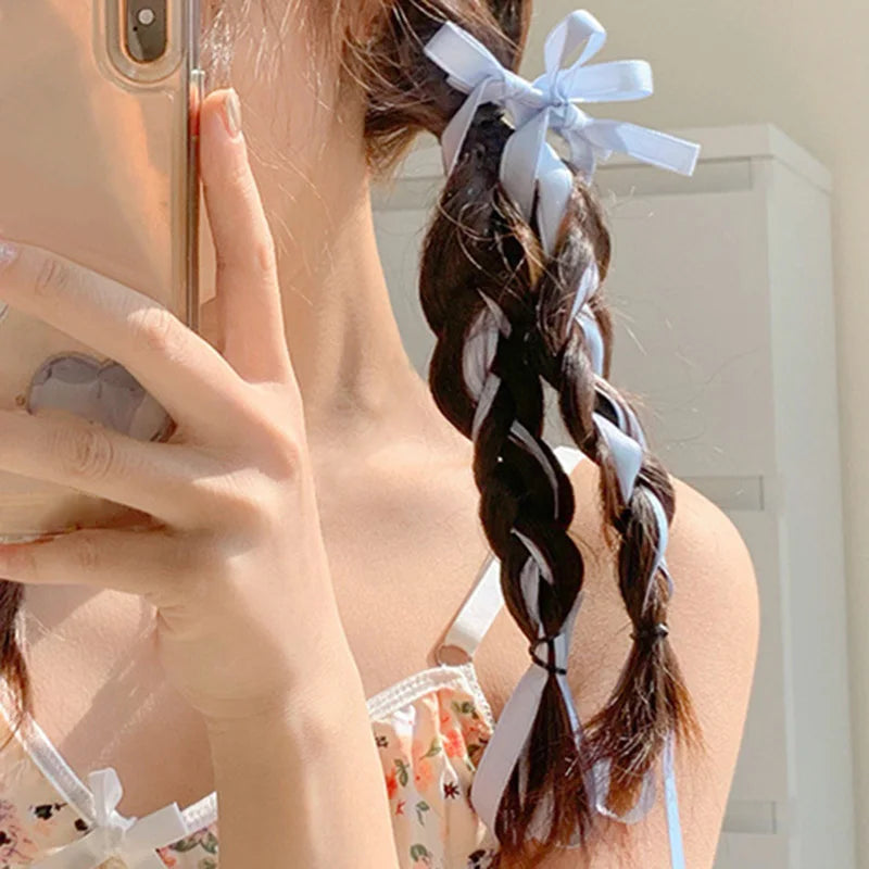 2 PINCES A CHEVEUX A LONGS RUBANS