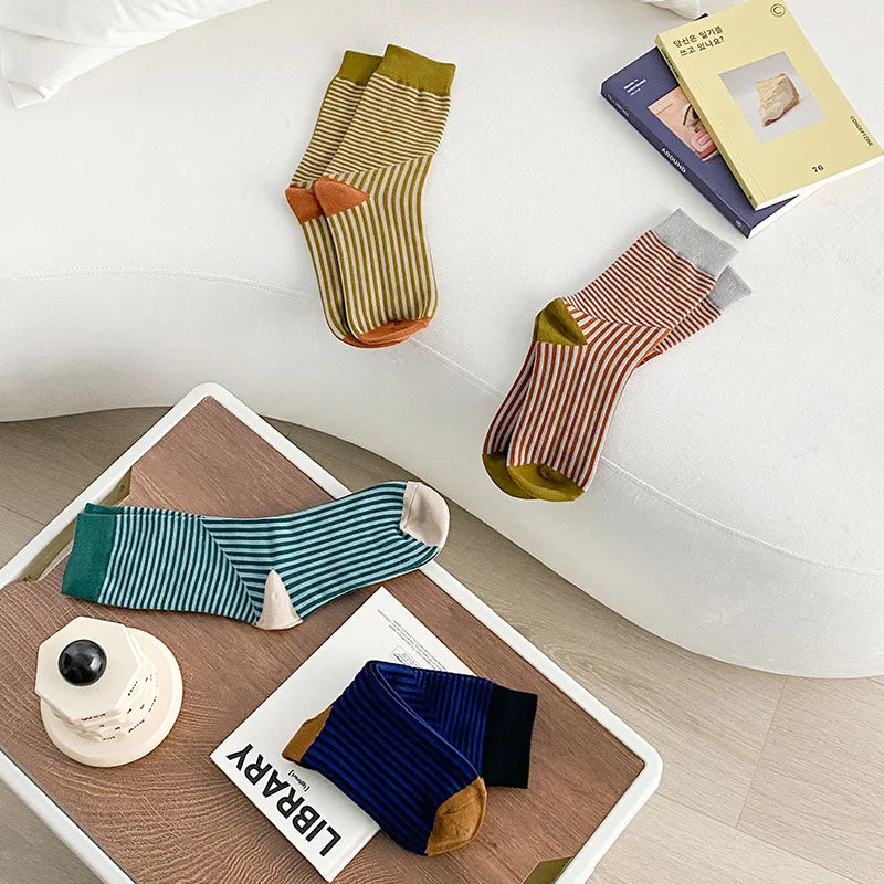 CHAUSSETTES RETRO A RAYURES MULTICOLORE COREENNES