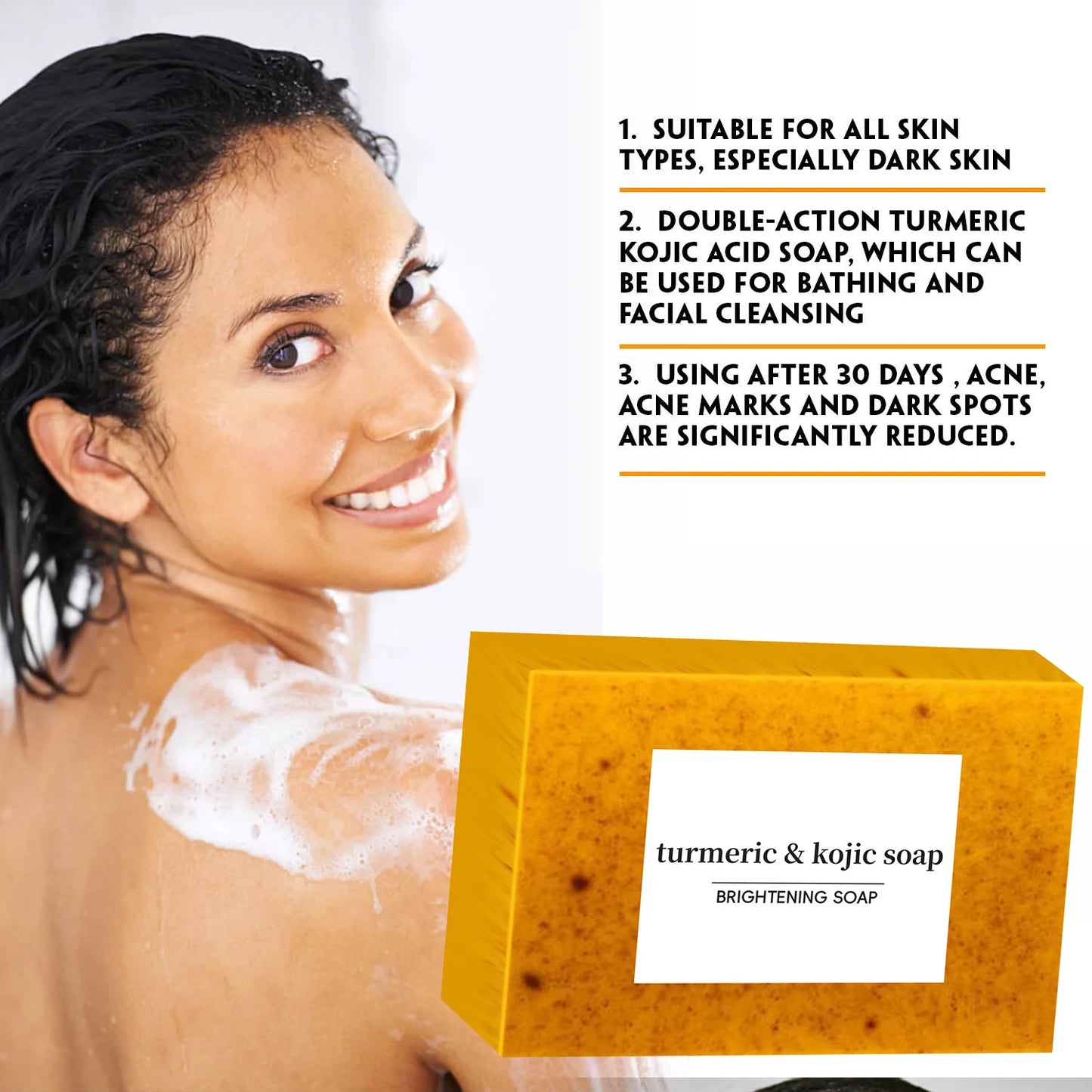 SAVON AU CURCUMA ET A L'ACIDE KOJIQUE ANTI-TACHES BRUNES ET ANTI -ACNE