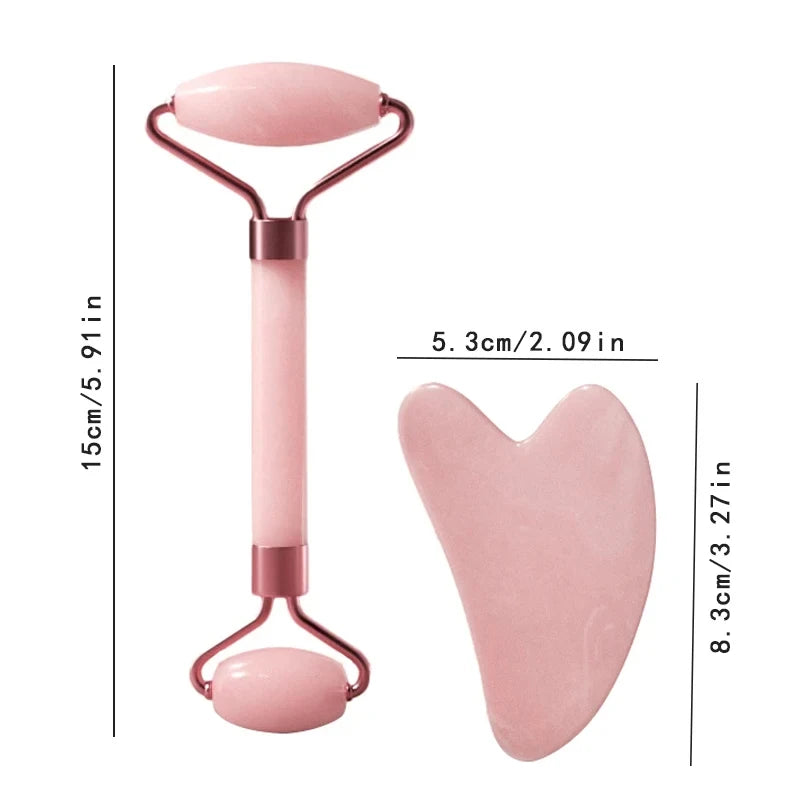 ROULEAU DE JADE POUR LE VISAGE EN QUARTZ ROSE