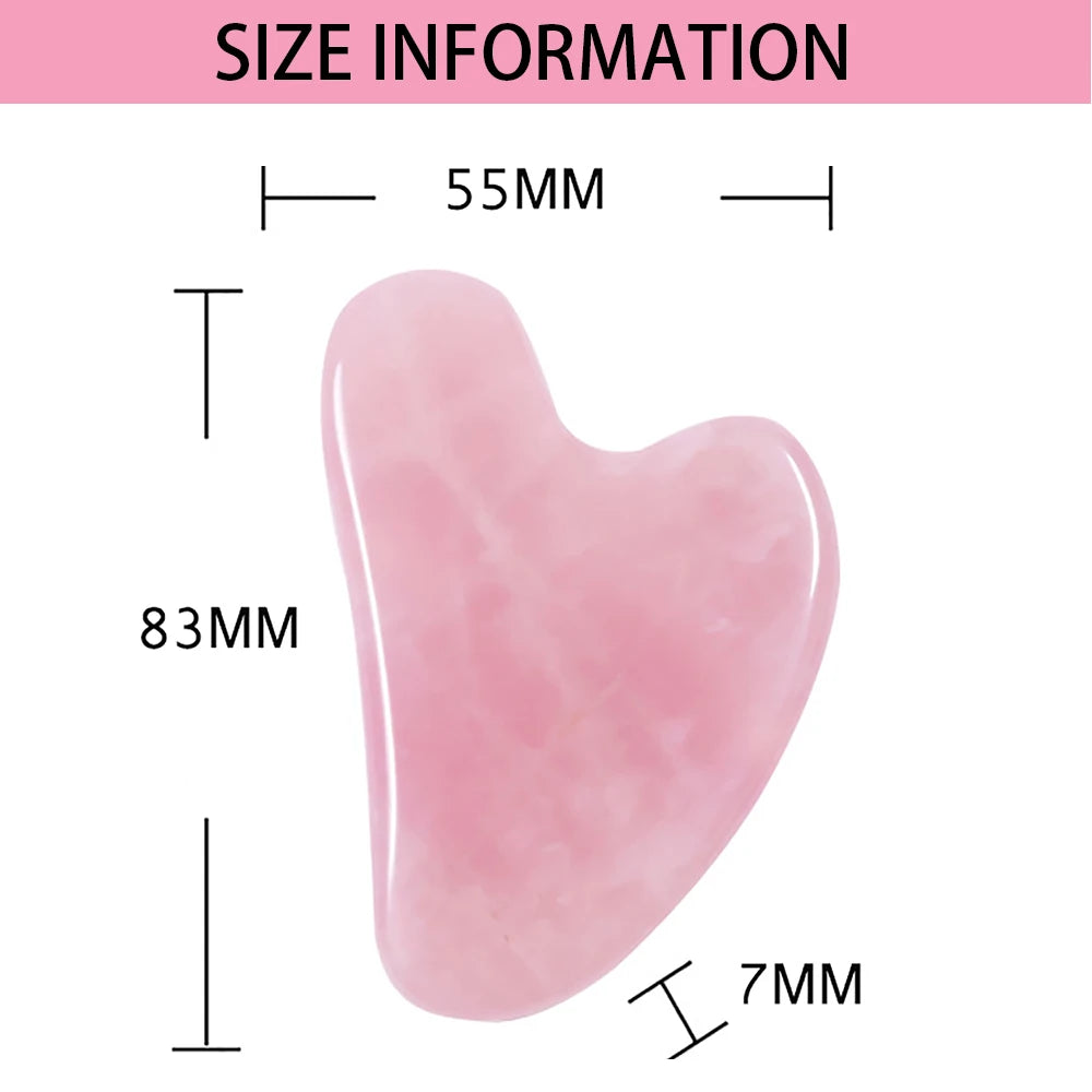 GUA SHA MASSAGE FACIAL LIFTING DU VISAGE ROSE EN  JADE