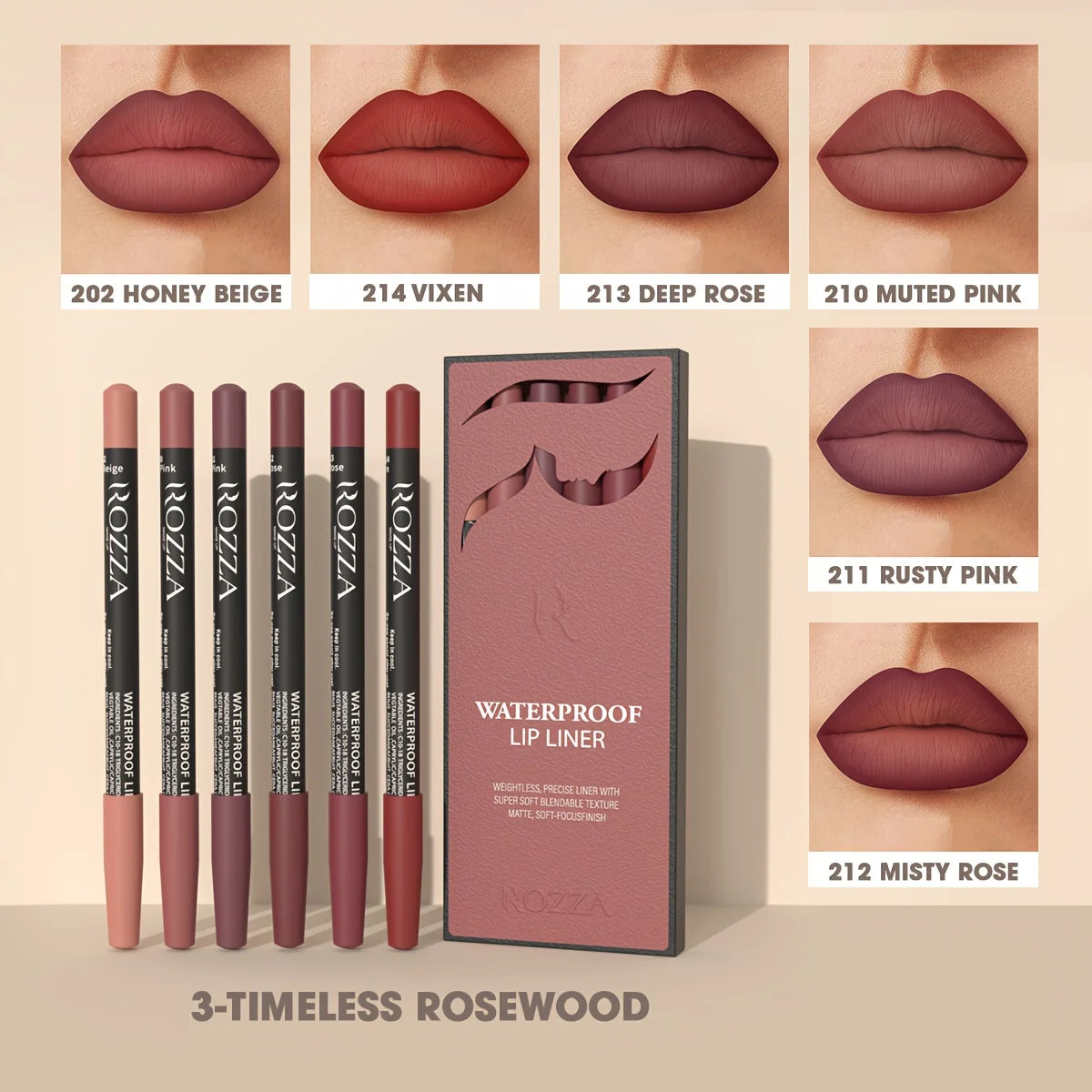 COFFRET DE CRAYONS A LEVRES NUDE WATERPROOF