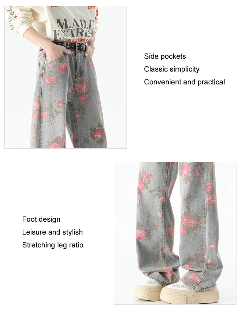 JEAN AMPLE IMPRIME FLORAL