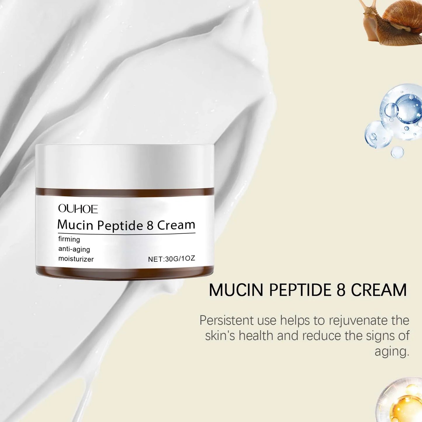 CREME DE RAJEUNISSEMENT AU PEPTIDE DE MUCINE 8