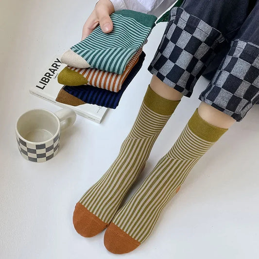 CHAUSSETTES RETRO A RAYURES MULTICOLORE COREENNES