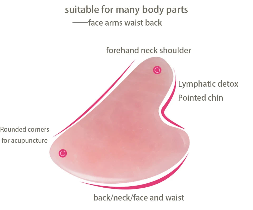 GUA SHA MASSAGE FACIAL LIFTING DU VISAGE ROSE EN  JADE