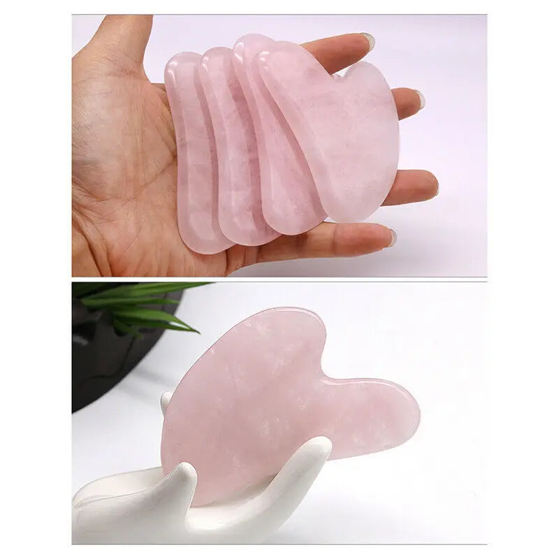 GUA SHA MASSAGE FACIAL LIFTING DU VISAGE ROSE EN  JADE