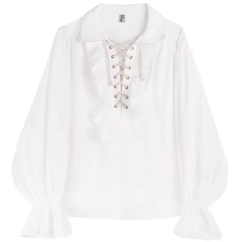 CHEMISE RETRO MANCHES A VOLANTS