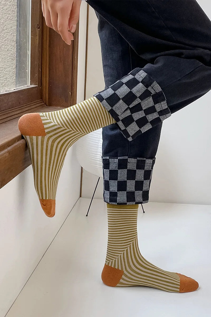 CHAUSSETTES RETRO A RAYURES MULTICOLORE COREENNES